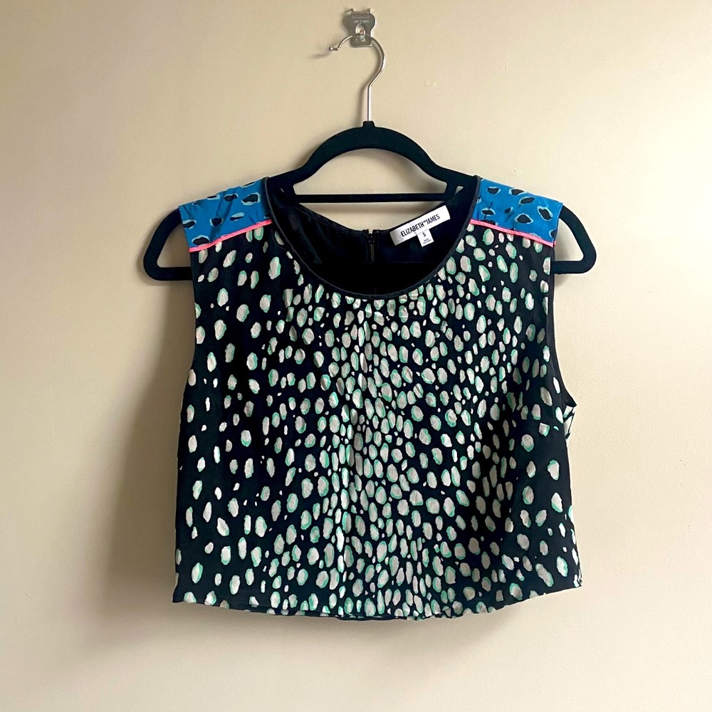Elizabeth and James animal print sleeveless blouse